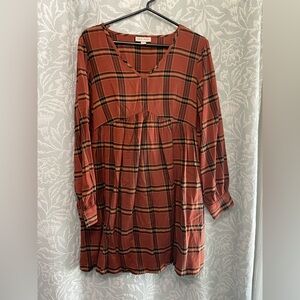 Knox Rose Rust Plaid Dress - Like New - Medium